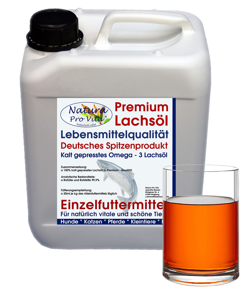 Lachsöl Koi, Lebensmittelqualität, kaltgepresst, gesunde Energie für Koi, Frühjahr und Herbst 500ml