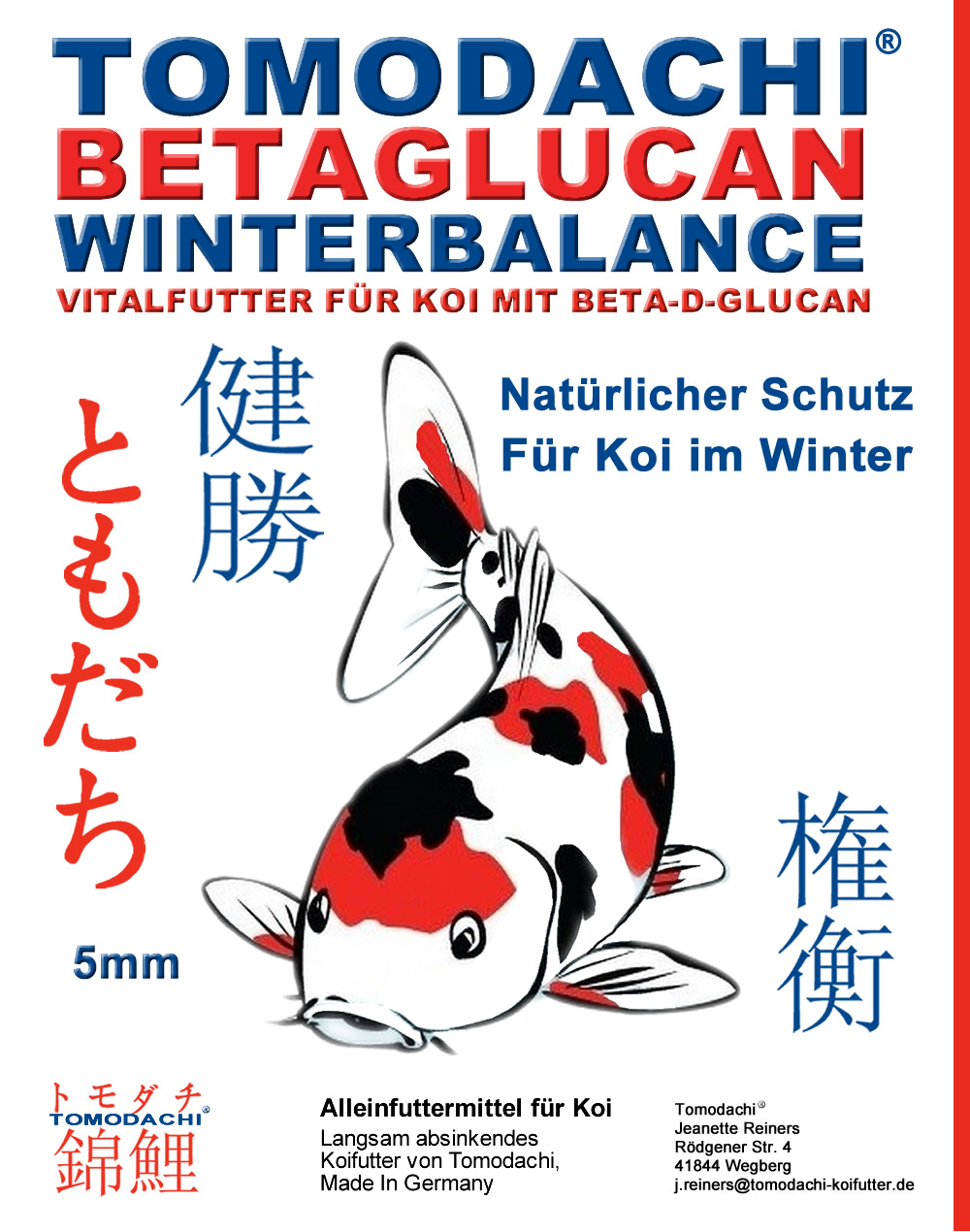 Winterfutter Koi, Immunschutz, Koigesundheit,  Betaglucan Koifutter sinkend,  Winterbalance 5mm 10kg