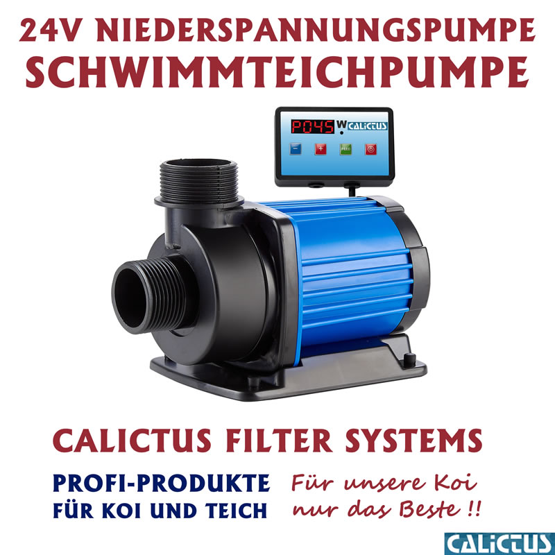 Schwimmteichpumpe Calictus ECO 10.000 Vario, stufenlos regelbar, 24V 85W 10000L/h  6-Pol Motor