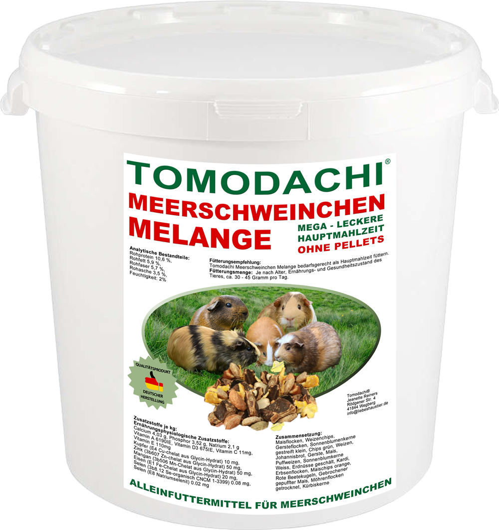 Meerschweinchenfutter ohne Pellets, Nagerfutter, Alleinfutter, Naturfutter lecker, kernig 5kg