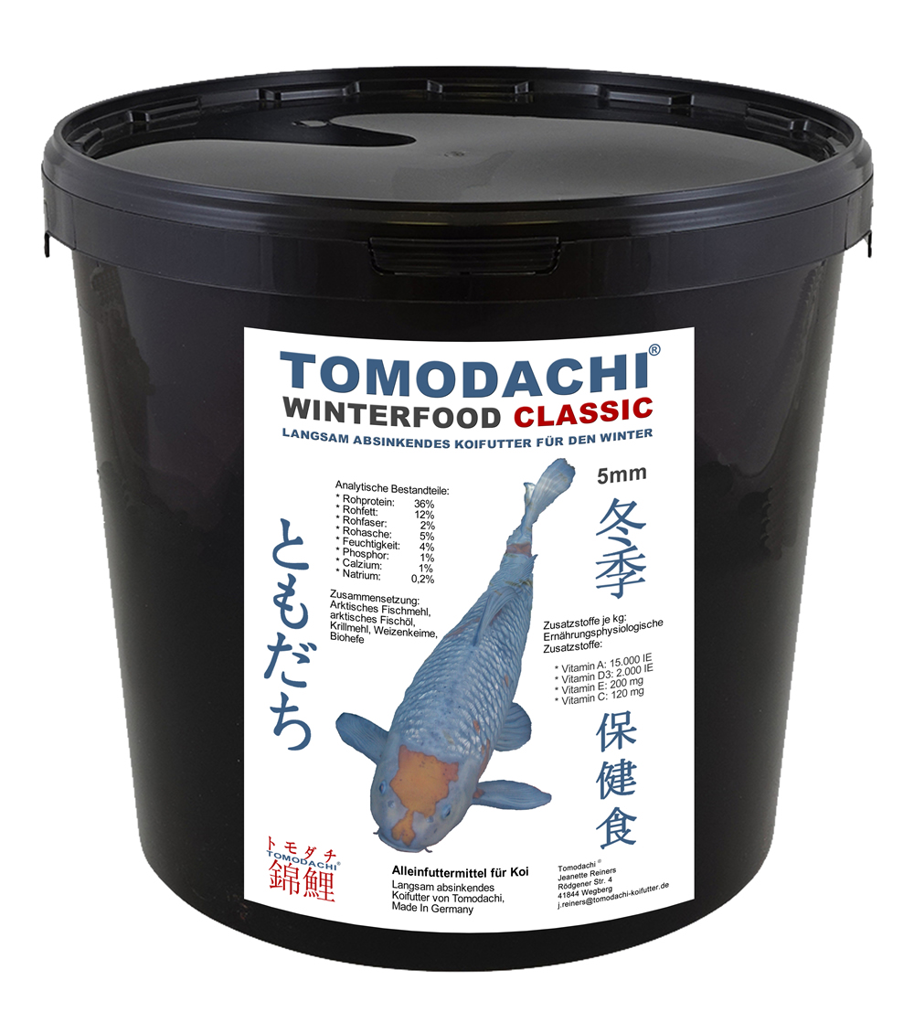 Koifutter für den Winter, Winterfutter Koi, Tomodachi Winterfood Classic, langsam sinkend 5mm 3kg