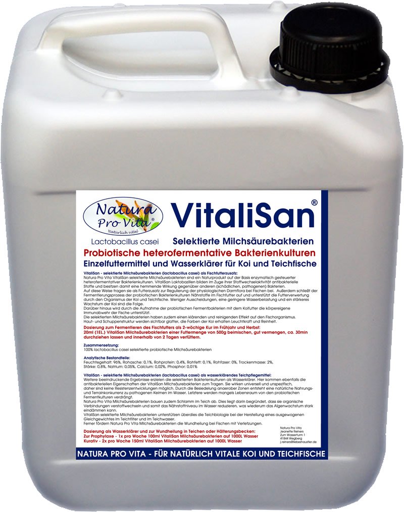 Koifutter Zusatz Milchsäurebakterien Futterverwertung Darmregulierung Hautklärer antibakteriell 15L