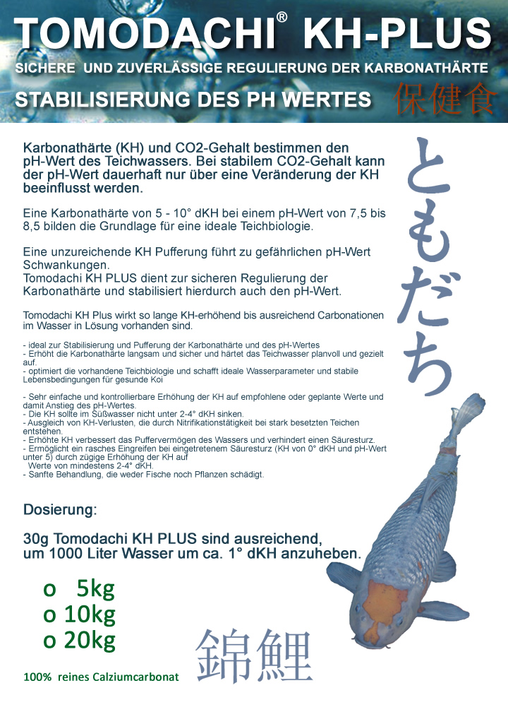 Tomodachi KH-Plus, Erhöhung der Carbonathärte, optimaler PH -Puffer 5kg Sack