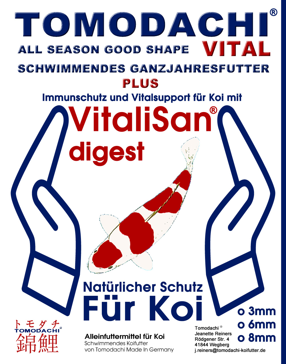 Koifutter mit Monoglyceriden, antibakterielles Koifutter, Koigesundheit, All Season Vital 3mm 15kg