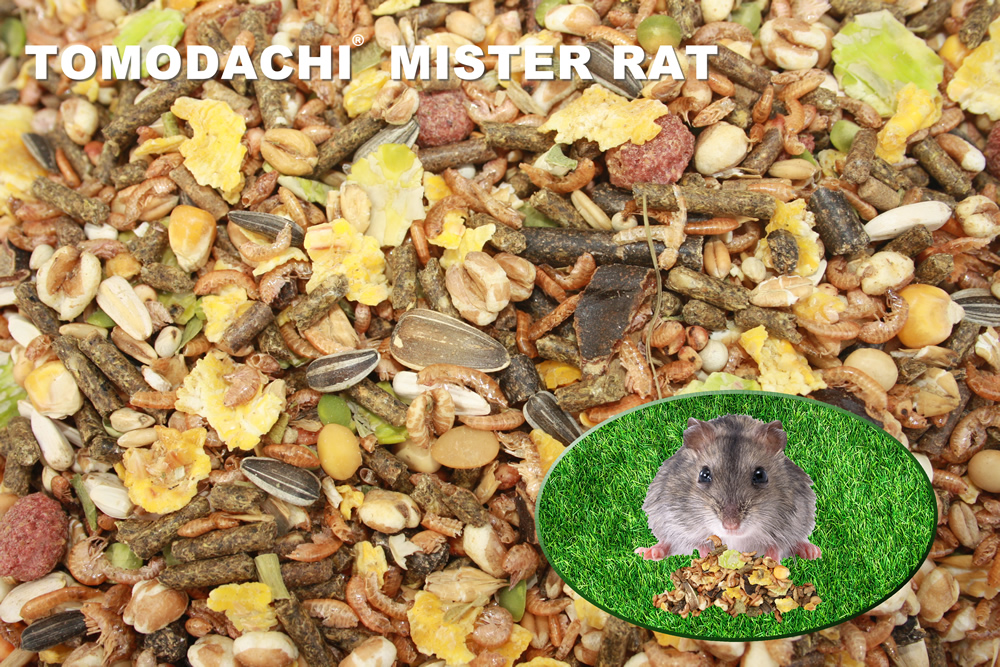 Rattenfutter, Alleinfutter Ratte mit Bachflohkrebsen, Rattenmahlzeit Tomodachi® Mister Rat  3kg