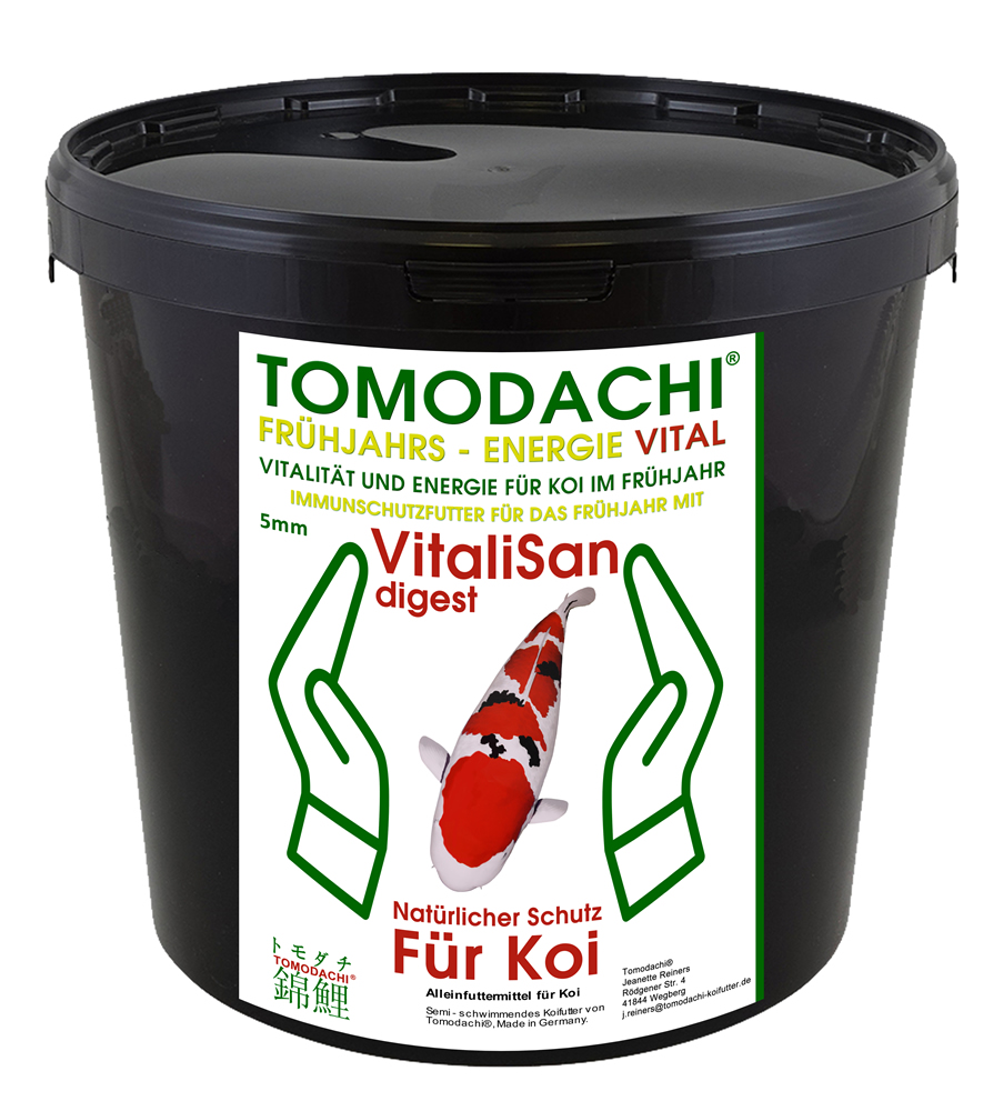 Frühjahrsfutter Koi Gesundheitsfutter Energiefutter für Koi antibakteriell teilsinkend 5mm 5kg Eimer