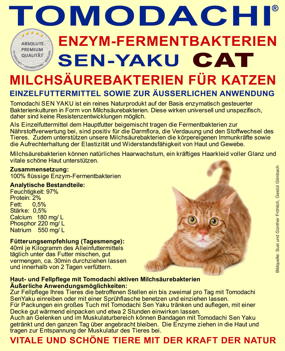 Milchsäurebakterien Katze - Stoffwechsel, Verdauung, Immunsystem, Haut und Fell  5L
