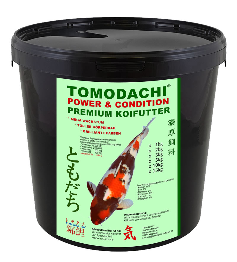 Koifutter Sommerfutter Wachstumsfutter Koi Kraftfutter mit Astax Power +Condition 6mm 5kg Eimer