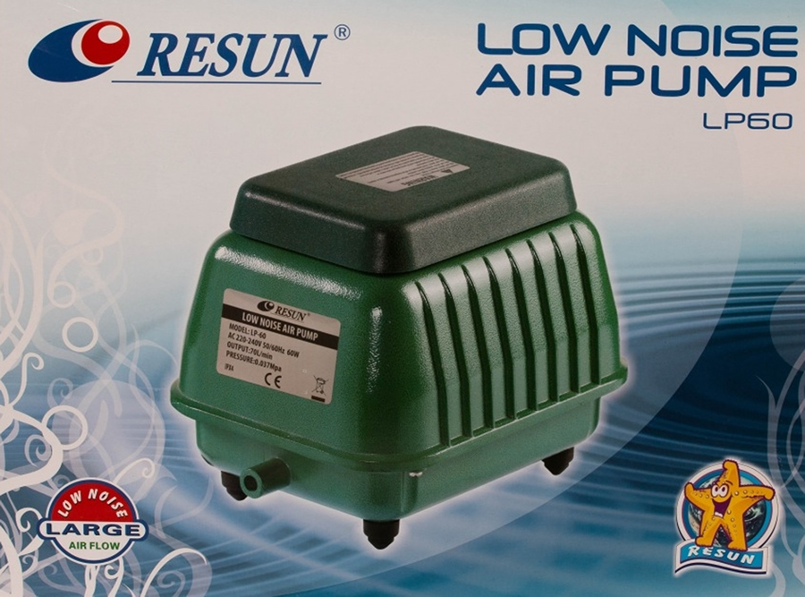 Membrankompressor, Durchlüfter Resun LP60, 60W, Luftleistung 4.200L / H, flüsterleise