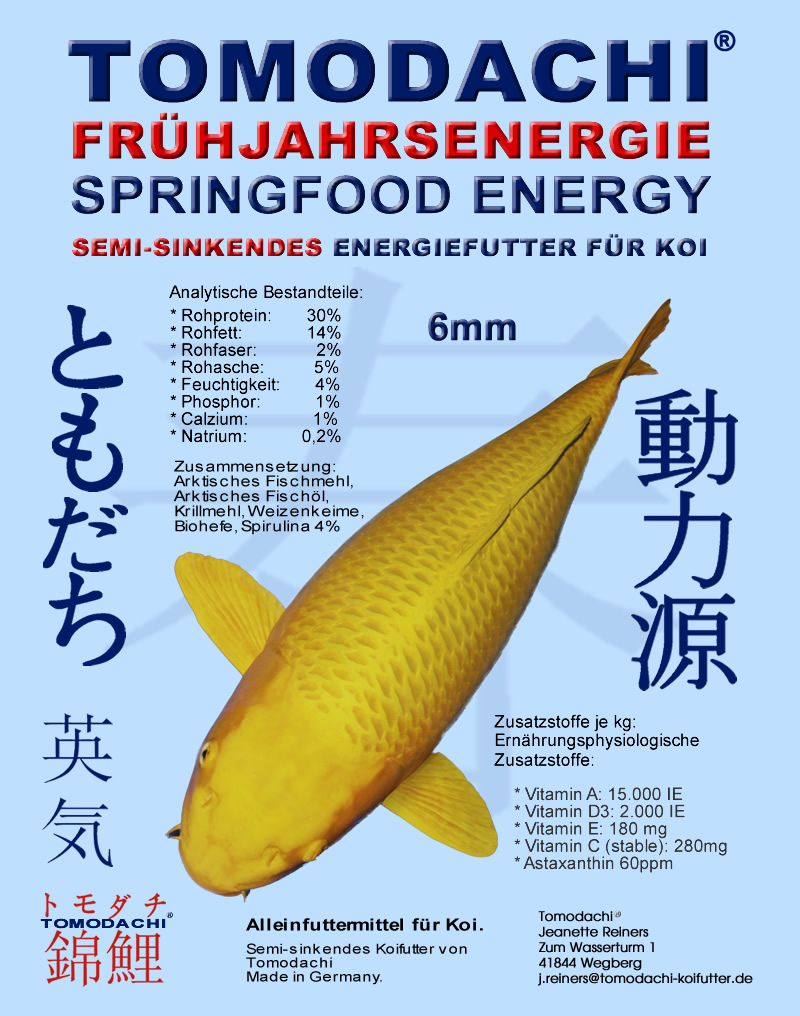 Frühjahrsfutter Koi Futter Spirulinafutter Koi Sinkfutter energiereich arktische Rohstoffe 6mm 10kg