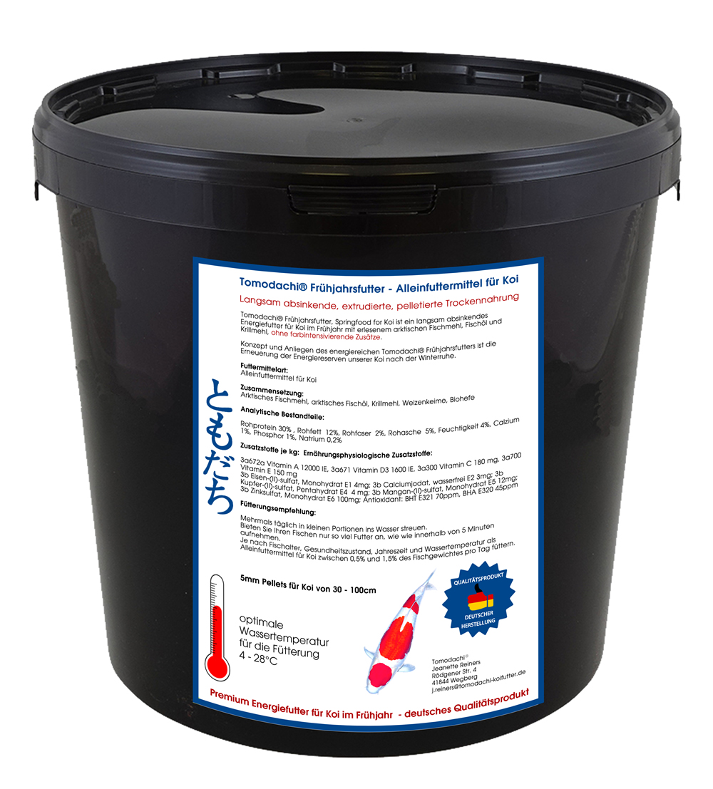 Frühjahrsfutter für Koi , langsam absinkend, sehr energiereich, hochverdaulich 5mm 3kg Eimer