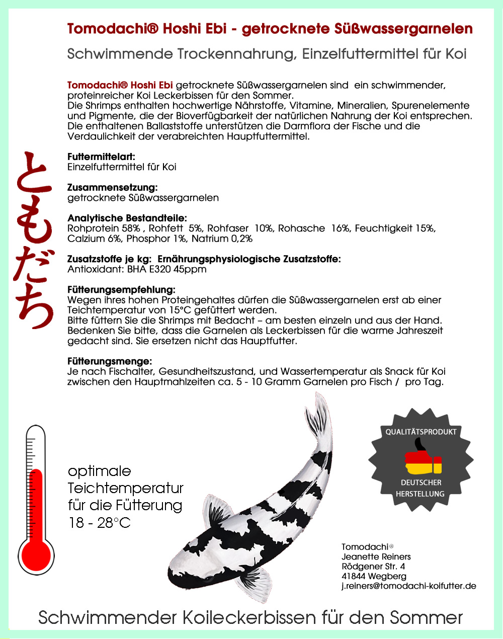 Süßwassergarnelen, Shrimps, Koisnack für den Sommer - gesund, beliebt und sehr lecker  5L Eimer