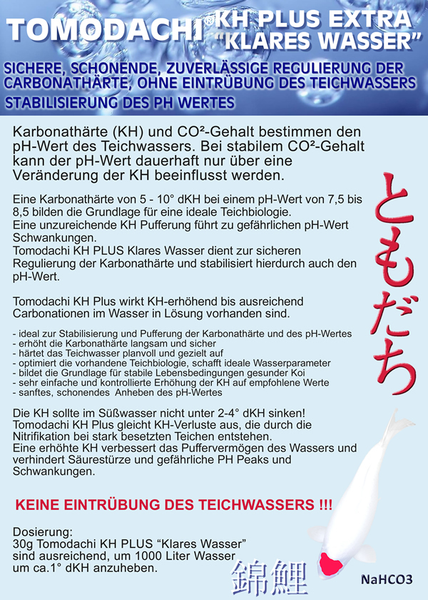 Tomodachi KH-PLUS EXTRA KLARES WASSER, ohne Wassertrübung 10kg Sack