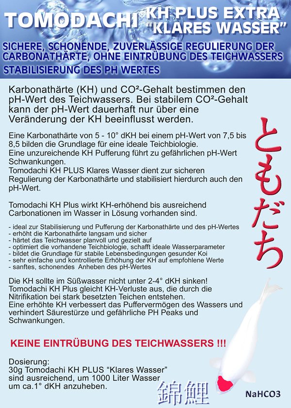 Tomodachi KH-PLUS EXTRA KLARES WASSER, ohne Wassertrübung 10kg Sack