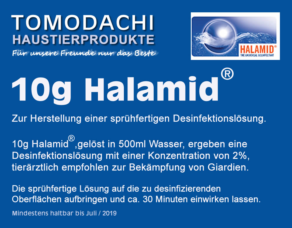 Halamid Spray zur Giardienbekämpfung bei Katze und Hund 0,5L Sprühflasche, 10g