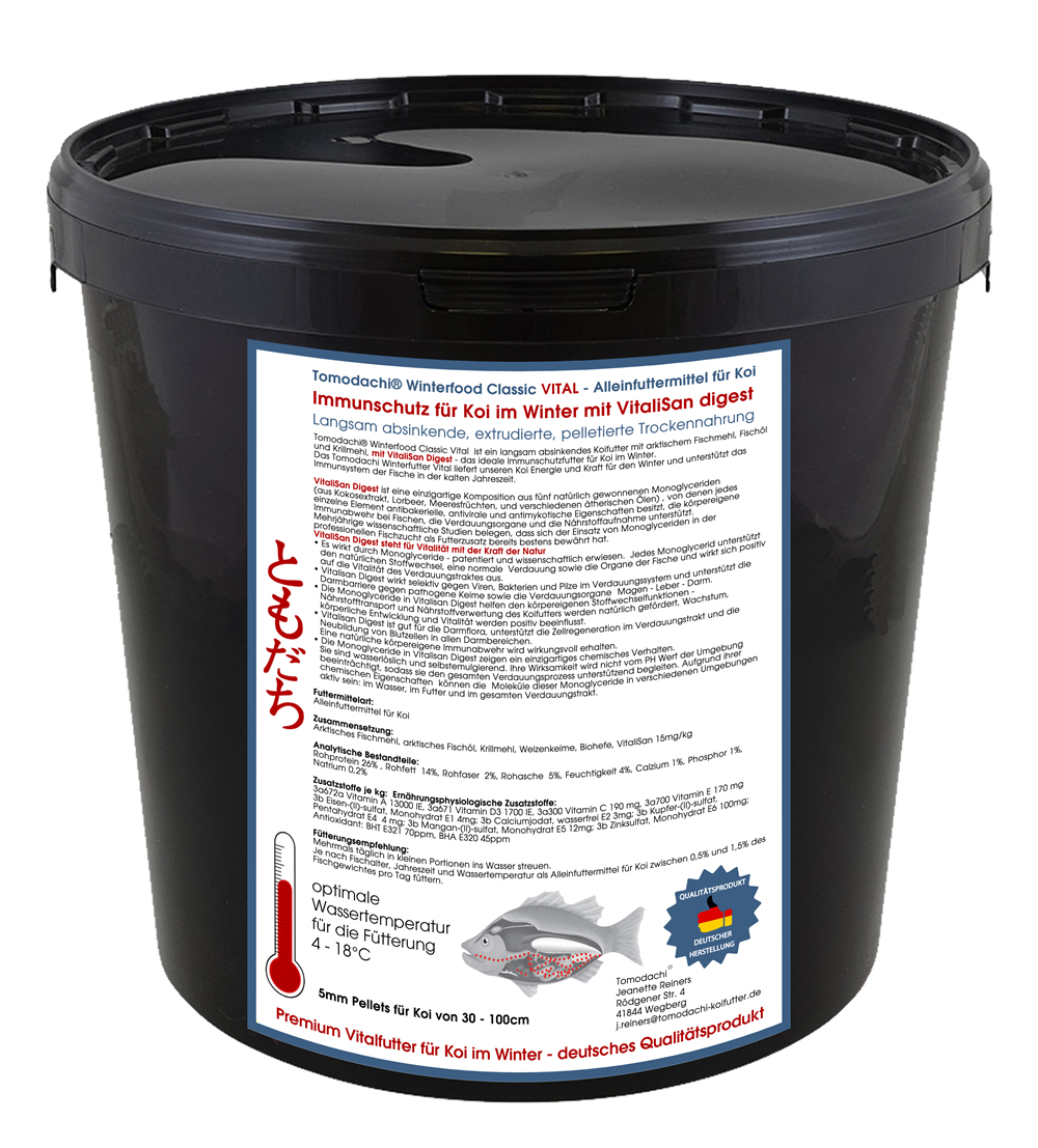 Winterfutter Koi, Sinkfutter, Gesundheitsfutter Vital mit Monoglyceriden Vitalfutter 3kg