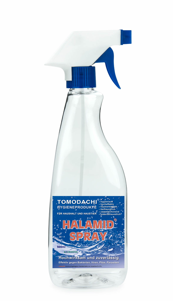Desinfektionsmittel Halamid Spray zuverlässige Desinfektion gegen Viren, Bakterien, Pilze  500ml, 5g