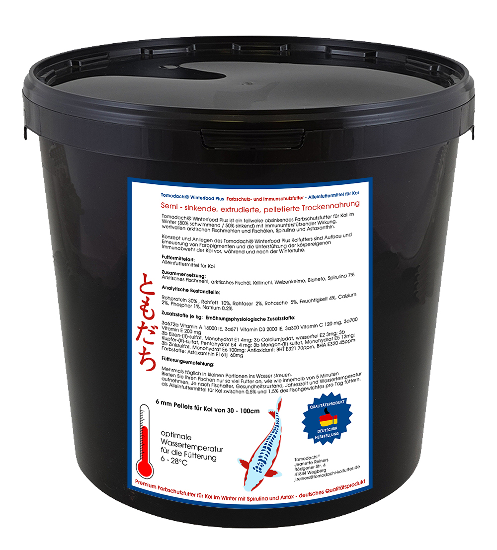 Koifutter, Winterfutter mit Spirulina + Astax, semi-sinkend, hochverdaulich Winterfood Plus 6mm 3kg