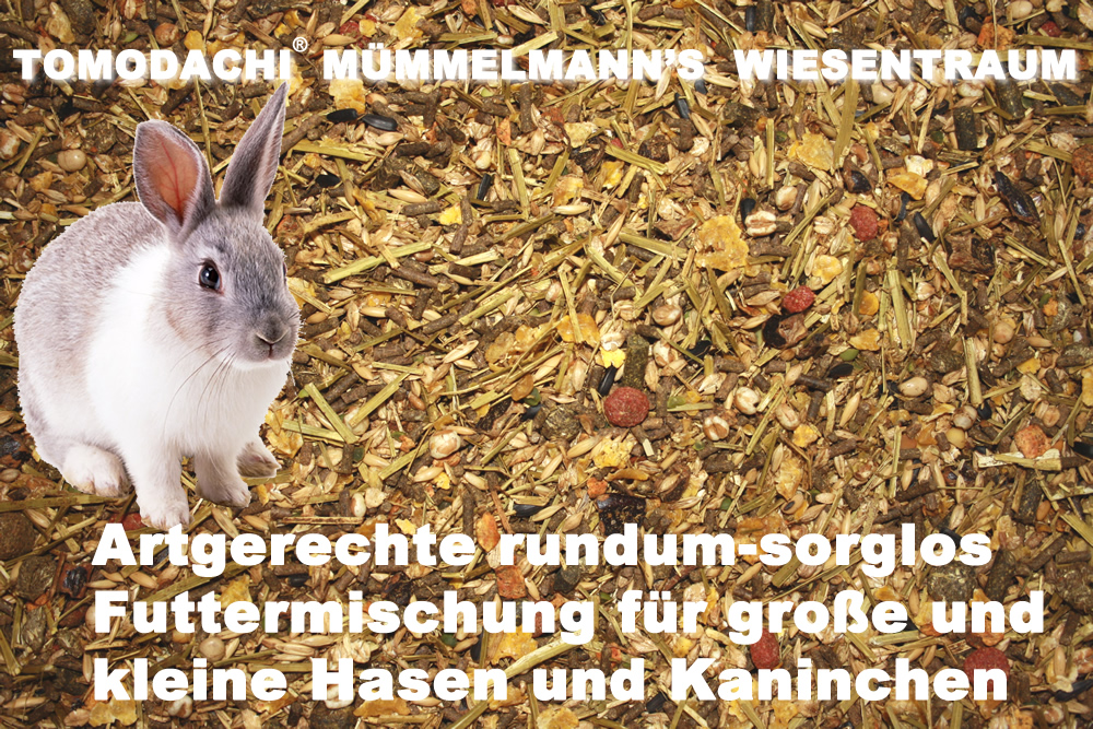 Kaninchenfutter, Raufutter Hase, Luzerneheu, Kräuter, Löwenzahn, Gemüse, Mümmelmanns Wiesentraum 1kg