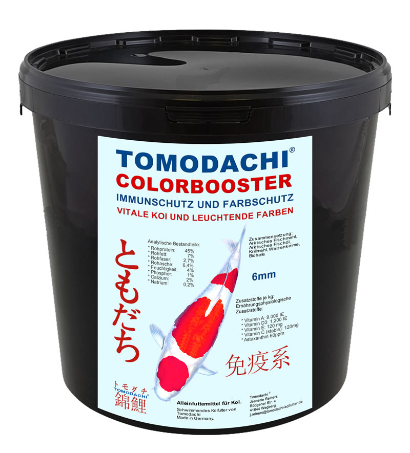 Koifutter Wachstumsfutter Koi  Astax Farbschutz und Immunschutz Tomodachi Colorbooster 6mm 5kg Eimer