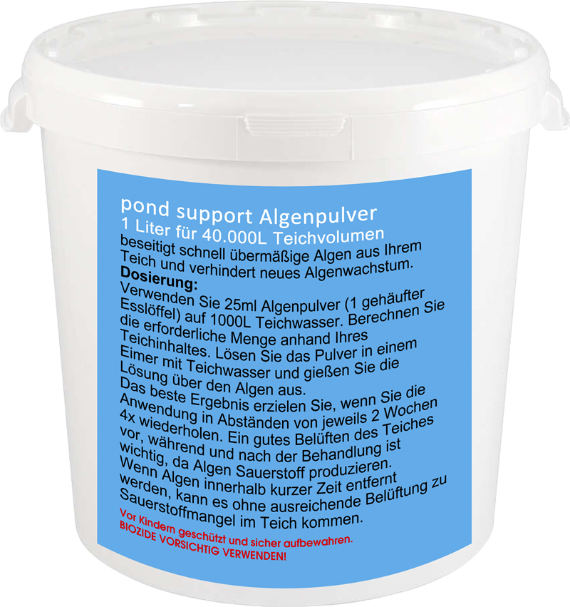 Pond Support Fadenalgenpulver mineralisch gegen Fadenalgen 1 Liter