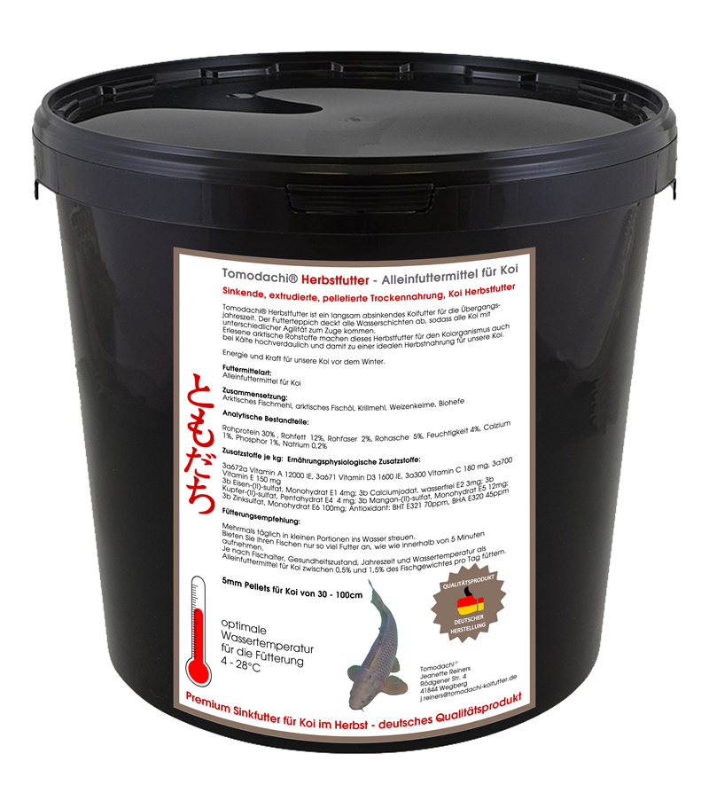 Herbstfutter für Koi, langsam sinkendes Energiefutter für den Herbst 3kg 5mm