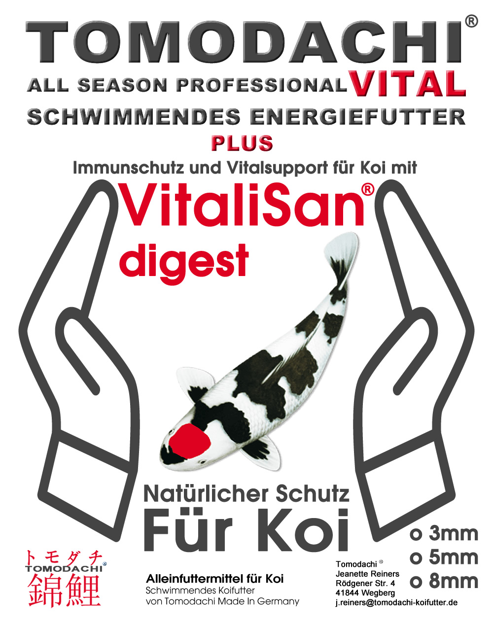 All Season Professional VITAL, Gesundheits Koifutter mit Monoglyceriden,  Immunschutzfutter 8mm 10kg