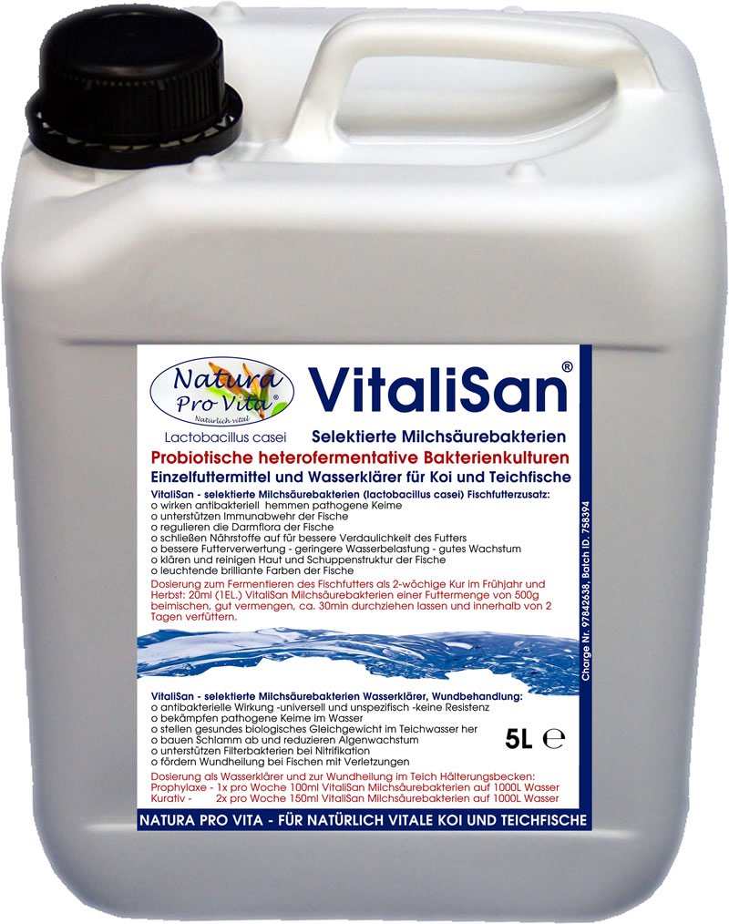Koifutter Zusatz Milchsäurebakterien Futterverwertung Darmregulierung Hautklärer antibakteriell 15L