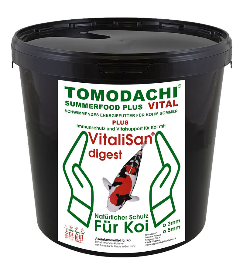 Gesundheitsfutter Koi Sommerfutter antibakteriell Immunschutz Sommerfutter Plus VITAL 5mm 5kg Eimer