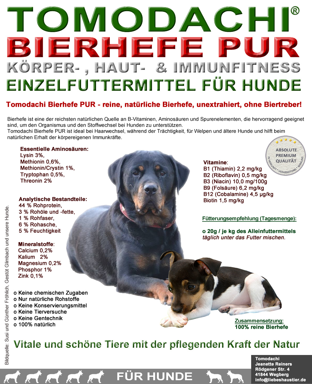Reine Bierhefe für Hund u. Katze, Bierhefe für Haut, Fell und Krallen, Bierhefe pur  1kg