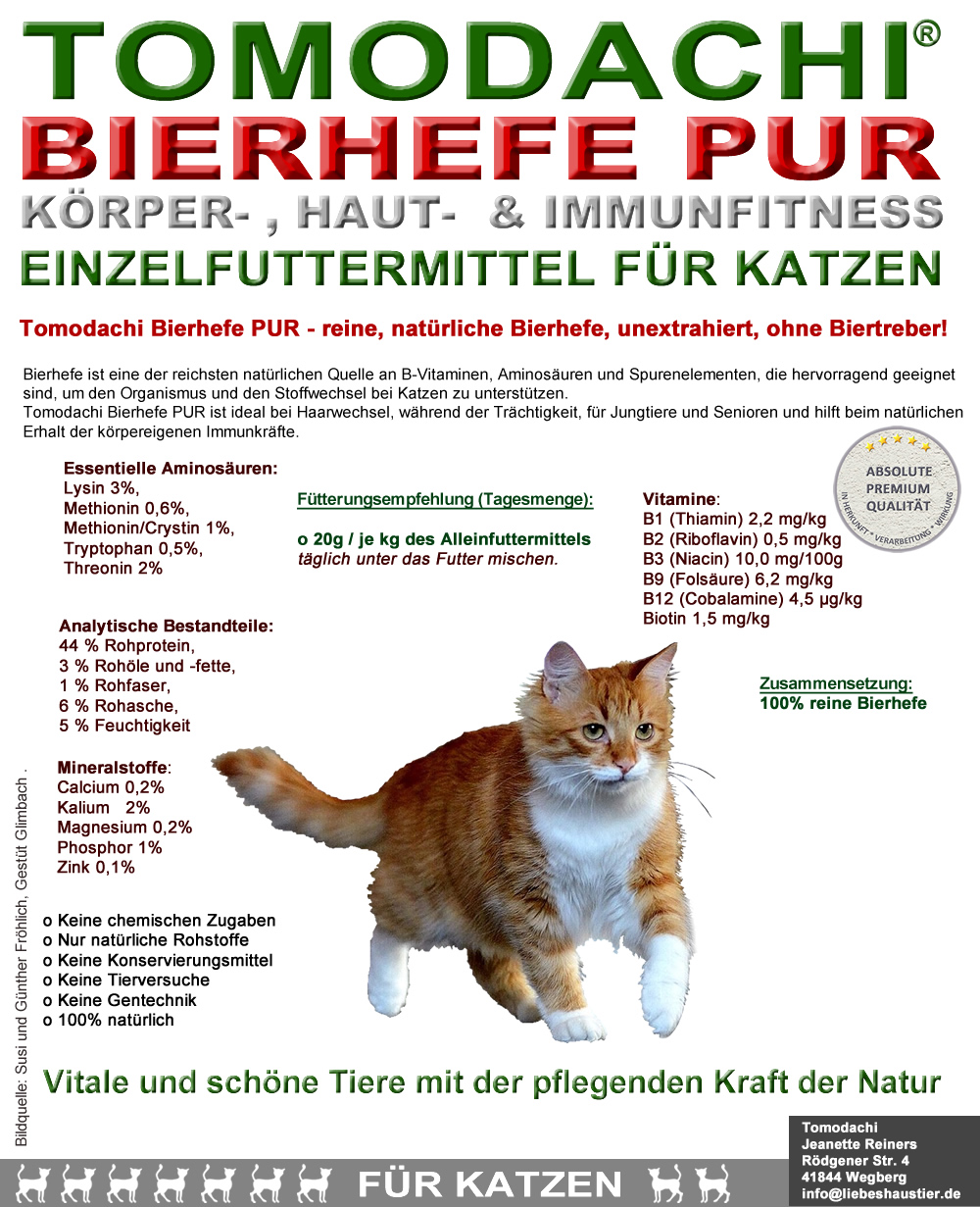100% reine  Bierhefe Katze und Hund, Bierhefe für Haut, Fell und Krallen, Bierhefe pur 3kg