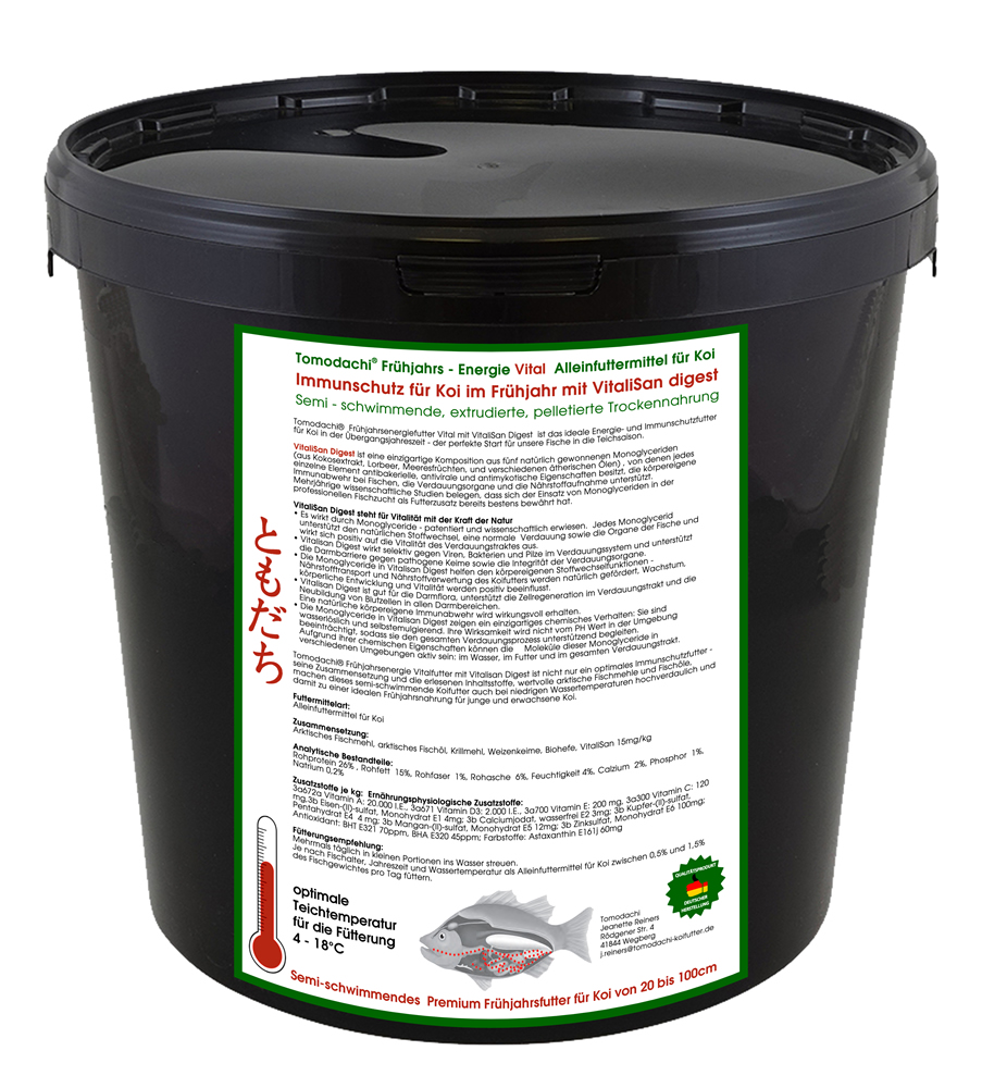 Frühjahrsfutter Koi Gesundheitsfutter Energiefutter für Koi antibakteriell teilsinkend 5mm 5kg Eimer