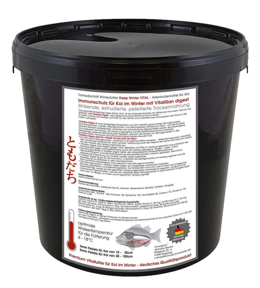 Koifutter antibaktierell, Winterfutter sinkend VitaliSan Monoglyceride, Deep Winter Vital  3mm  3kg