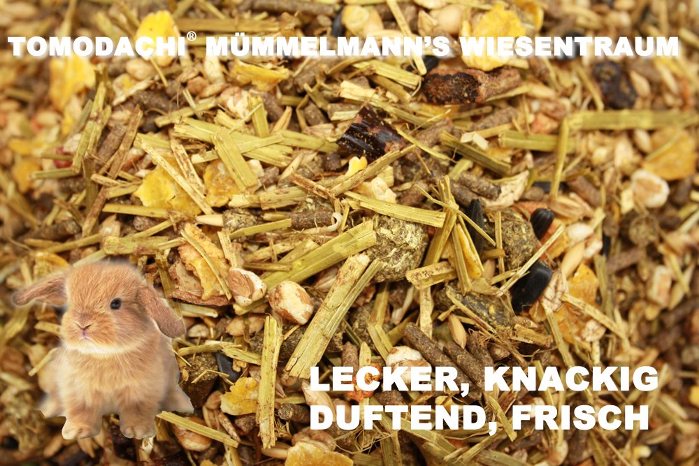 Kaninchenfutter, Raufutter Hase, Luzerneheu, Kräuter, Löwenzahn, Gemüse, Mümmelmanns Wiesentraum 1kg